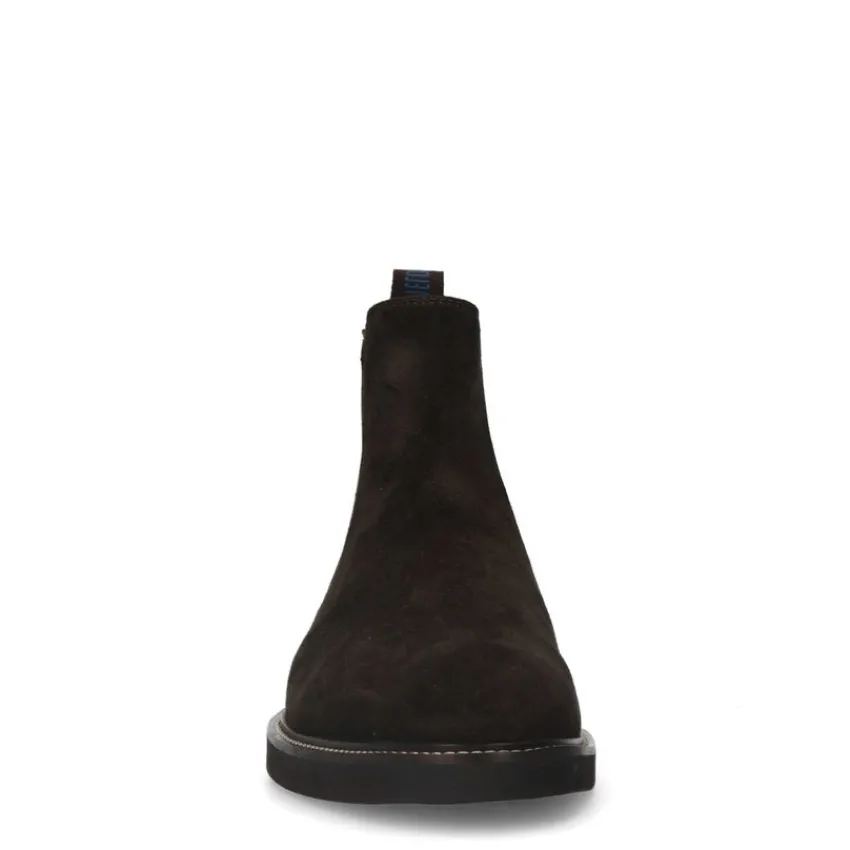 Manfield Bruine suède chelsea boots^Heren Boots