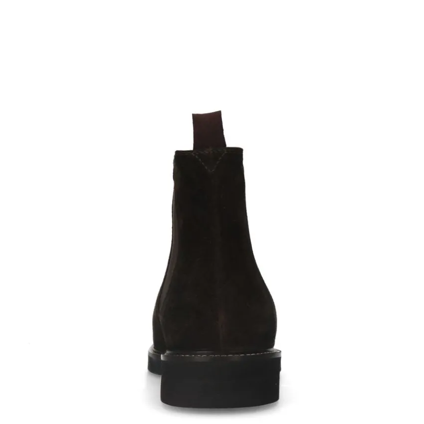 Manfield Bruine suède chelsea boots^Heren Boots