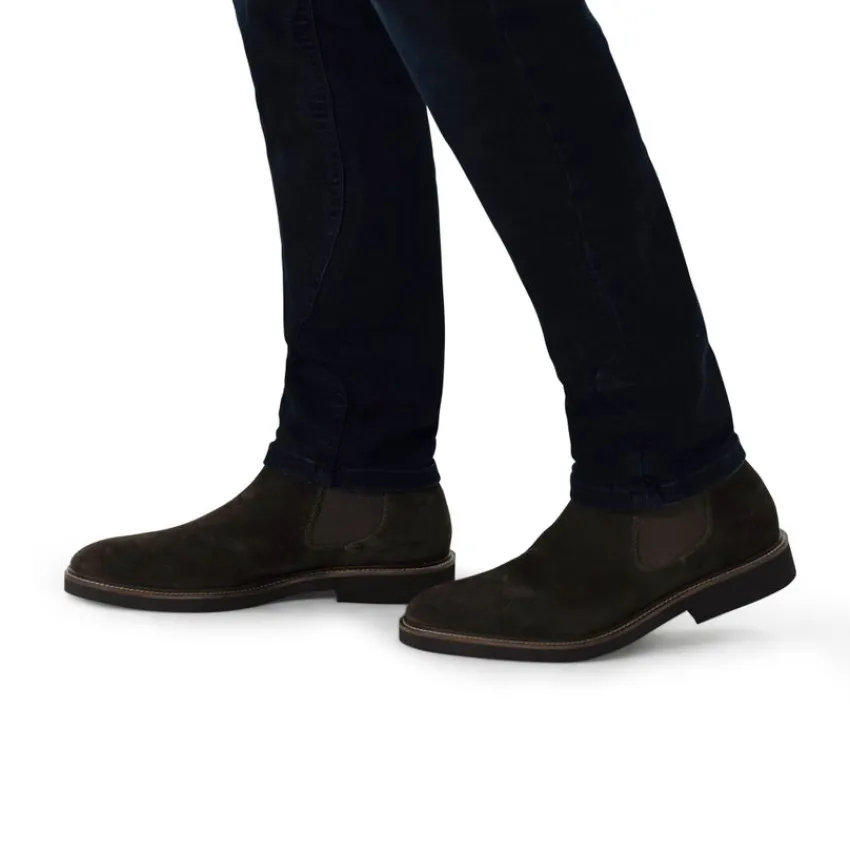 Manfield Bruine suède chelsea boots^Heren Boots