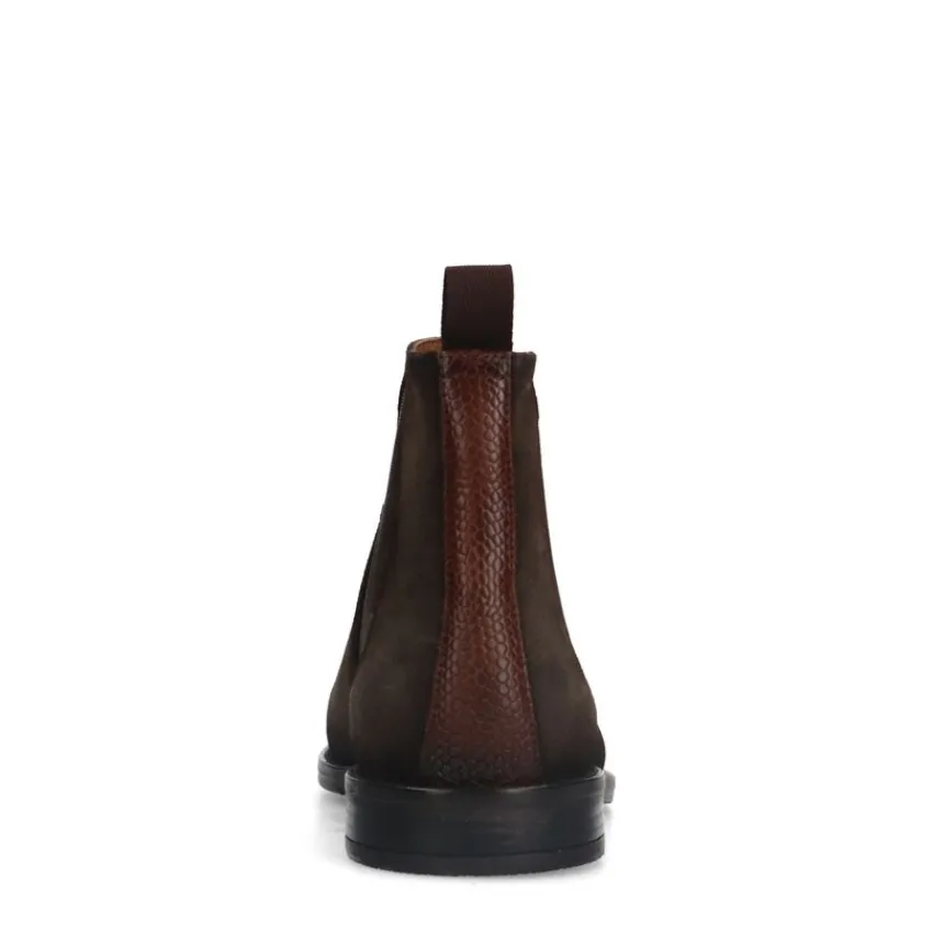 Manfield Bruine suède chelsea boots^Heren Boots