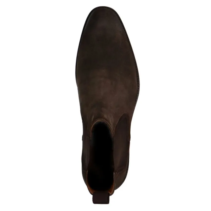 Manfield Bruine suède chelsea boots^Heren Boots