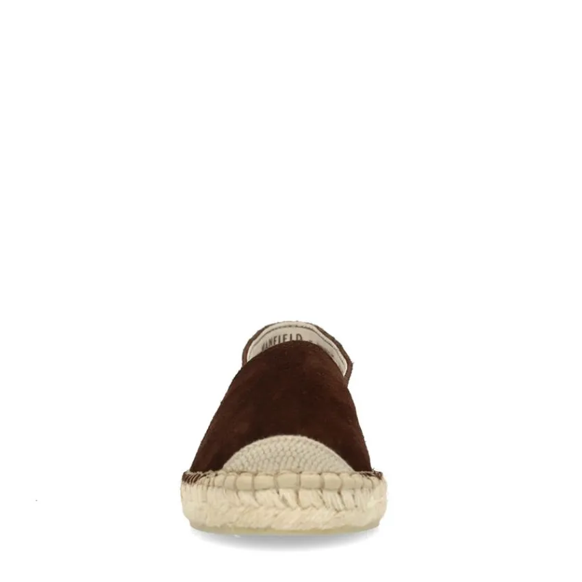 Manfield Bruine suède espadrilles^DAMES Espadrilles