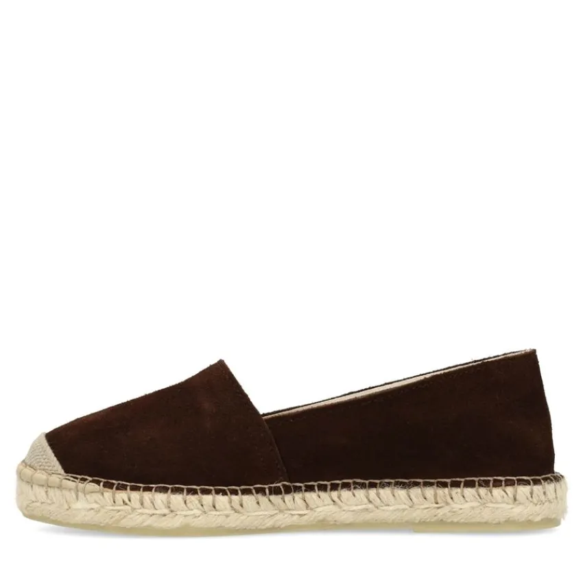 Manfield Bruine suède espadrilles^DAMES Espadrilles