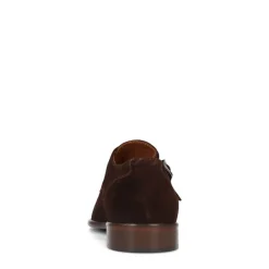 Manfield Bruine suède gespschoenen^Heren Gespschoenen