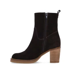 Manfield Bruine suède laarzen met hak^DAMES Enkellaarsjes