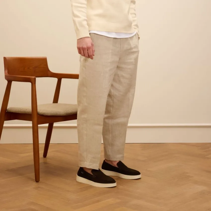 Manfield Bruine suède loafers^Heren Loafers