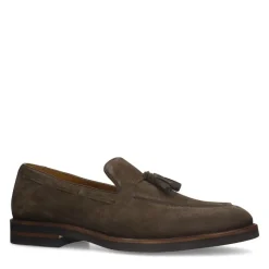 Manfield Bruine suède loafers^Heren Loafers