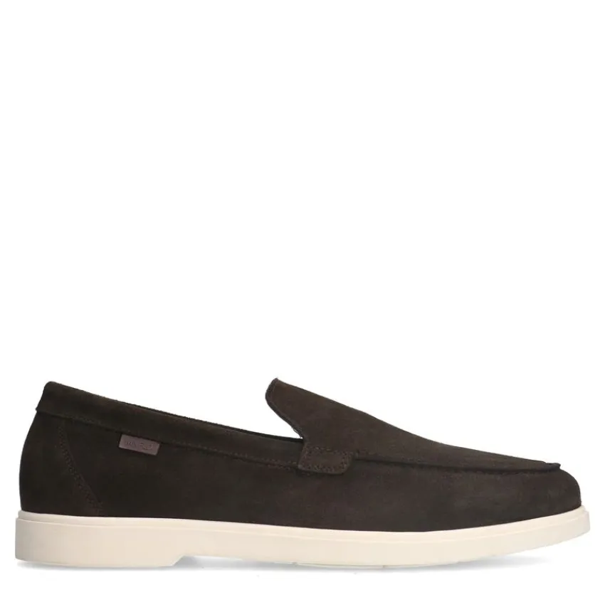 Manfield Bruine suède loafers^Heren Loafers