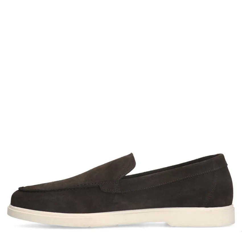 Manfield Bruine suède loafers^Heren Loafers