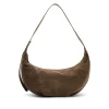 Manfield Bruine suède schoudertas^ Schoudertassen