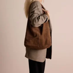 Manfield Bruine suède shopper^ Shoppers