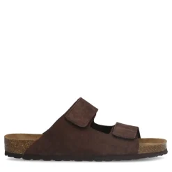 Manfield Bruine suède slippers^Heren Slippers & Sandalen