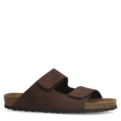 Manfield Bruine suède slippers^Heren Slippers & Sandalen