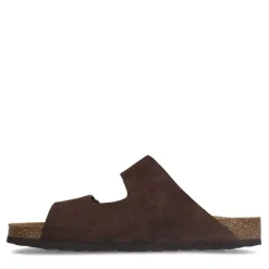 Manfield Bruine suède slippers^Heren Slippers & Sandalen