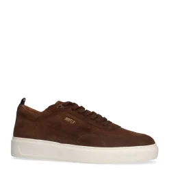 Manfield Bruine suède sneakers^Heren Sneakers