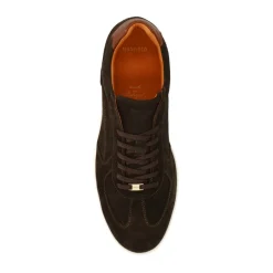 Manfield Bruine suède sneakers^Heren Sneakers