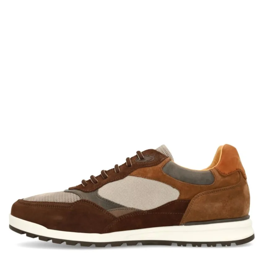 Van Lier Bruine suède sneakers^Heren Sneakers
