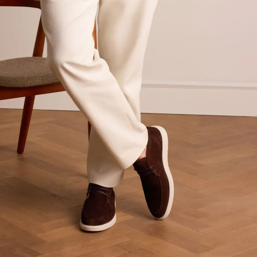 Manfield Bruine suède veterboots^Heren Boots