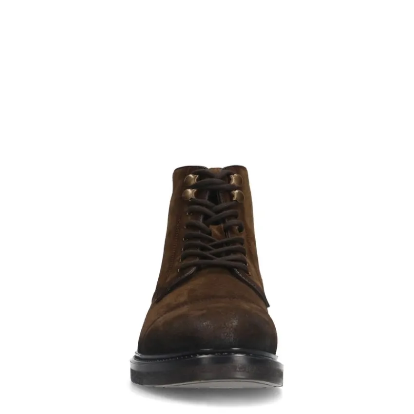 Manfield Bruine suède veterboots^Heren Boots
