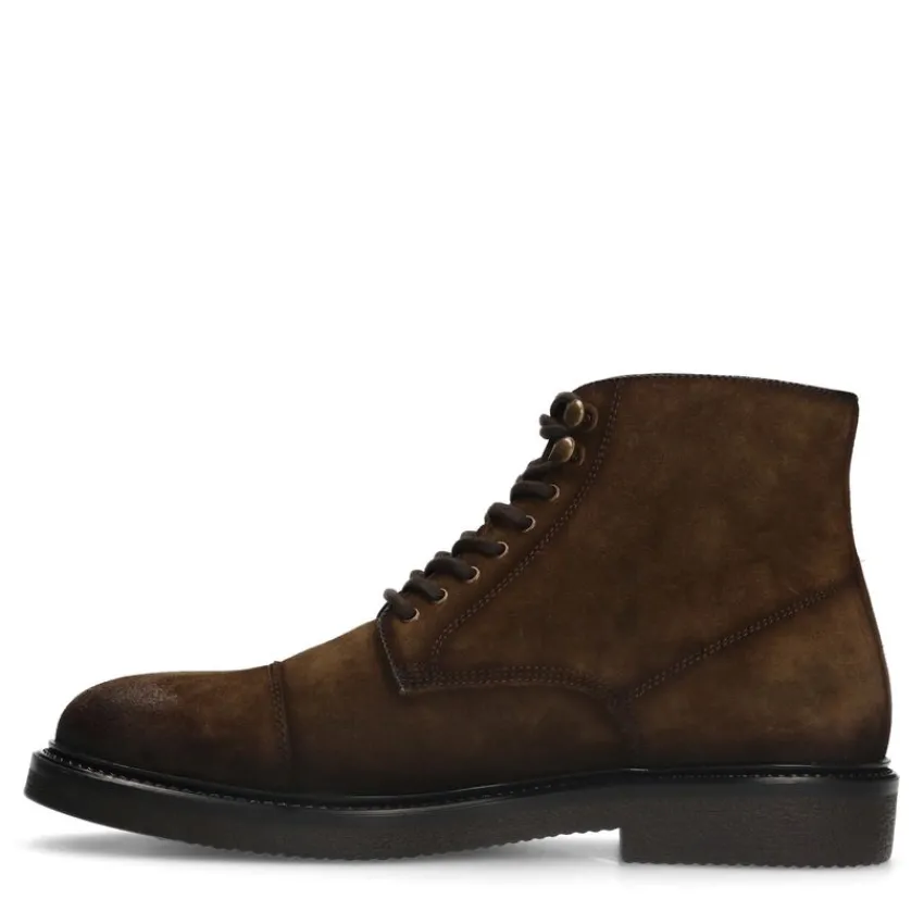 Manfield Bruine suède veterboots^Heren Boots