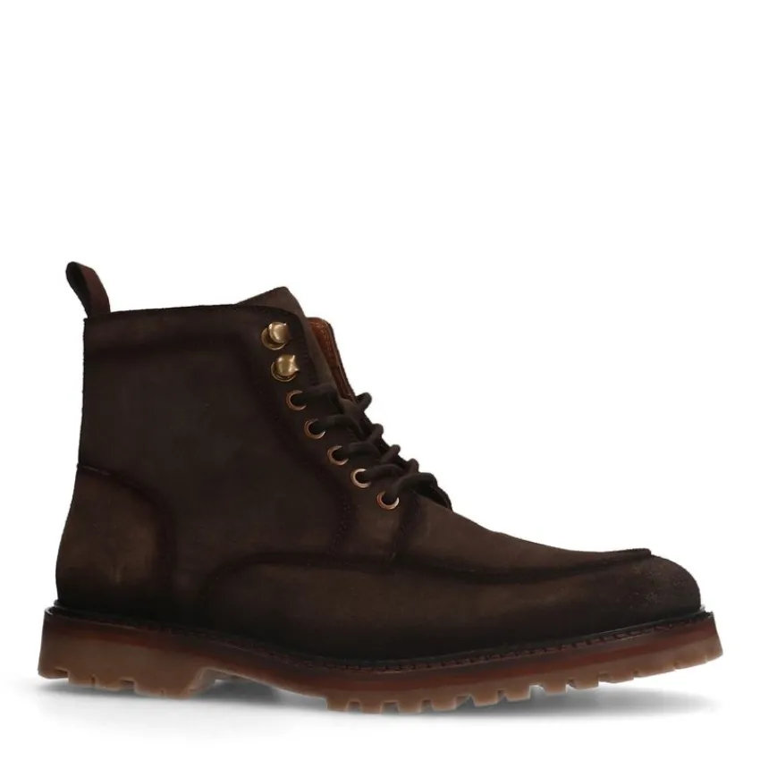 Manfield Bruine suède veterboots^Heren Boots