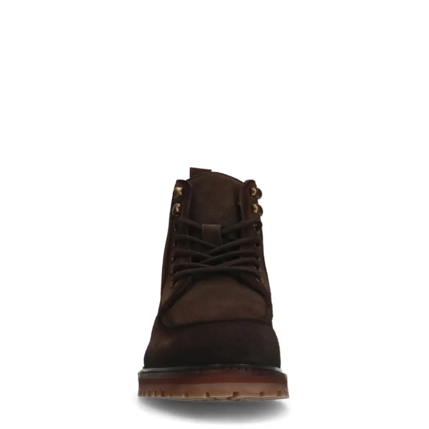 Manfield Bruine suède veterboots^Heren Boots