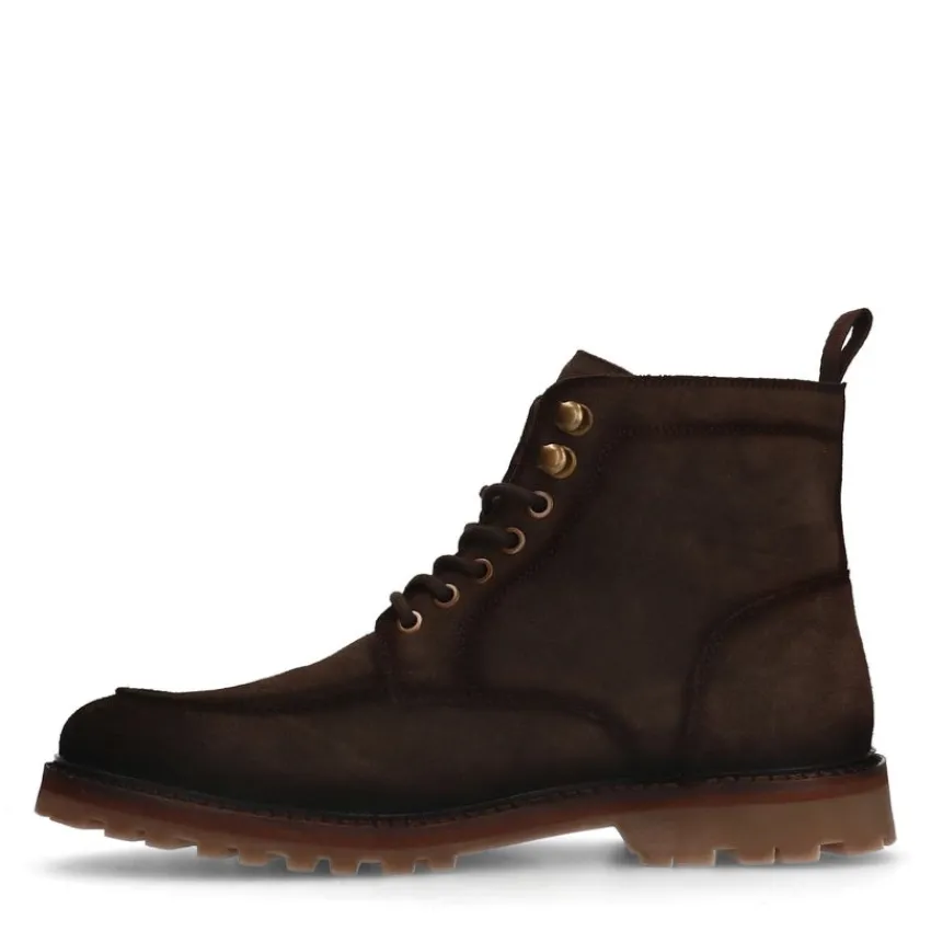 Manfield Bruine suède veterboots^Heren Boots