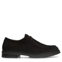 Manfield Bruine suède veterschoenen^Heren Veterschoenen