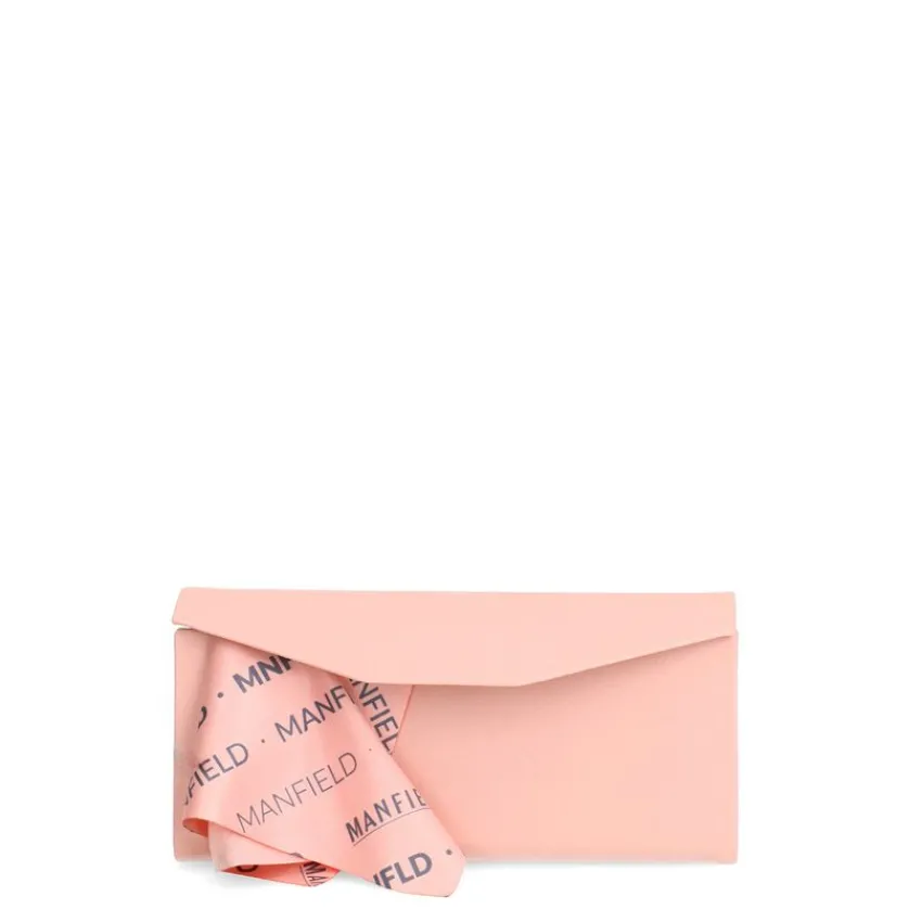 Manfield Bruine zonnebril met print en blauwe glazen^ Zonnebrillen