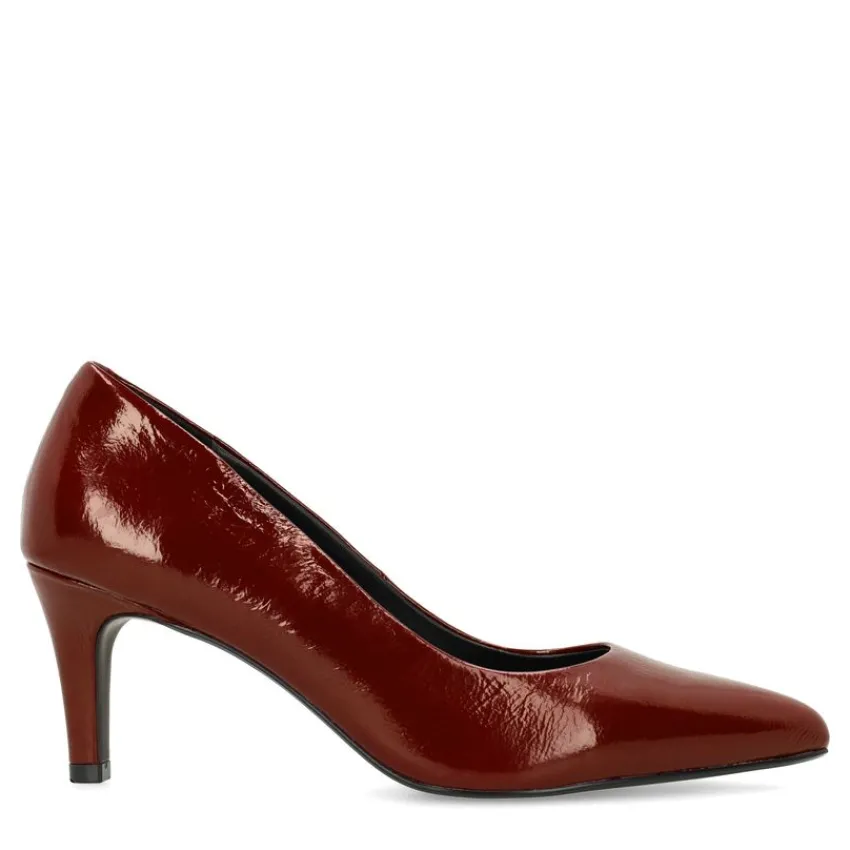 Manfield Burgundy lakleren pumps^DAMES Pumps