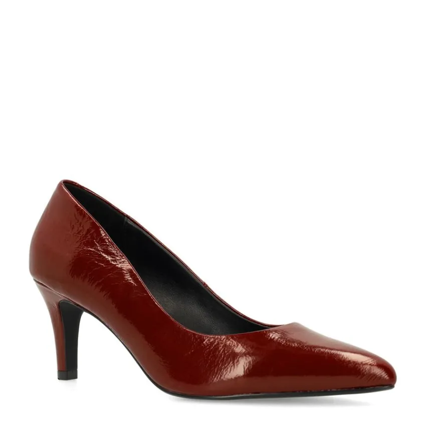 Manfield Burgundy lakleren pumps^DAMES Pumps