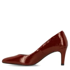 Manfield Burgundy lakleren pumps^DAMES Pumps