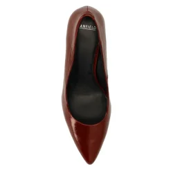 Manfield Burgundy lakleren pumps^DAMES Pumps