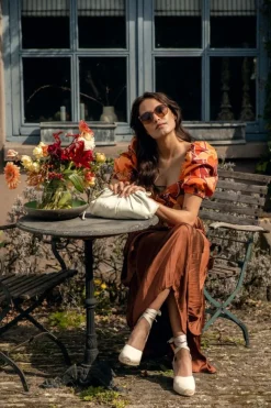 Manfield Canvas witte sleehakken^DAMES Espadrilles|Sandalen