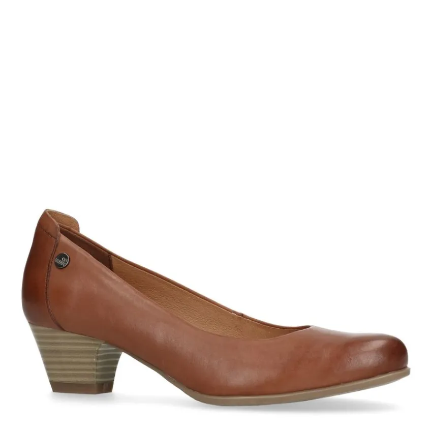 No Stress Cognac bruine pump met lage hak^DAMES Pumps