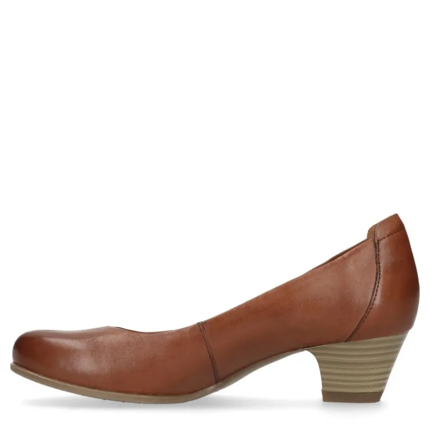 No Stress Cognac bruine pump met lage hak^DAMES Pumps