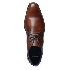 Manfield Cognac hoge veterboots^Heren Boots