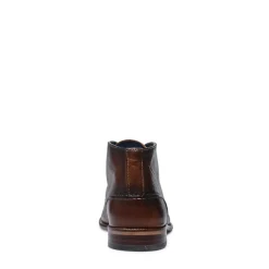 Manfield Cognac hoge veterboots^Heren Boots