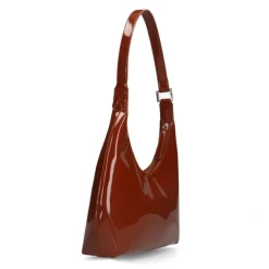 Manfield Cognac lak handtas^ Handtassen