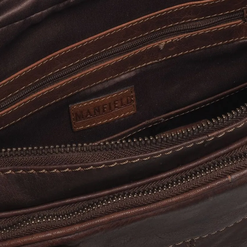 Manfield Cognac laptoptas 16 inch^ Laptoptassen