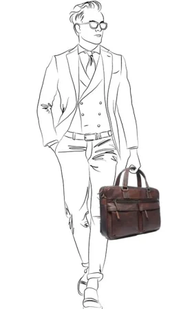 Manfield Cognac laptoptas 16 inch^ Laptoptassen