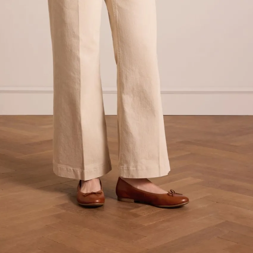 No Stress Cognac leren ballerina's^DAMES Loafers