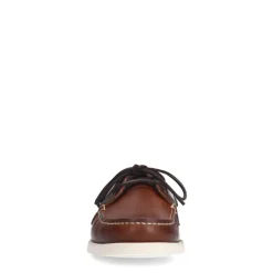 Manfield Cognac leren bootschoenen^Heren Veterschoenen|Loafers