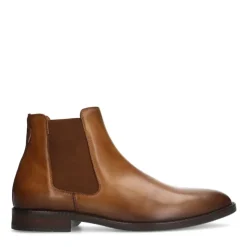 Manfield Cognac leren chelsea boots^Heren Boots
