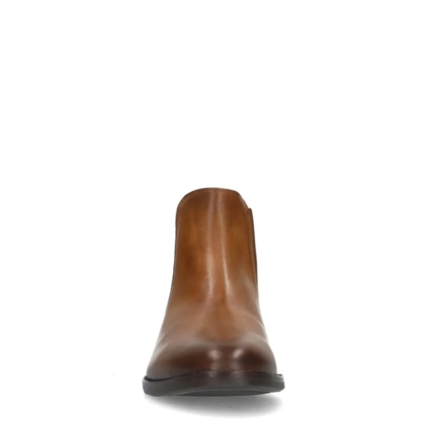 Manfield Cognac leren chelsea boots^Heren Boots