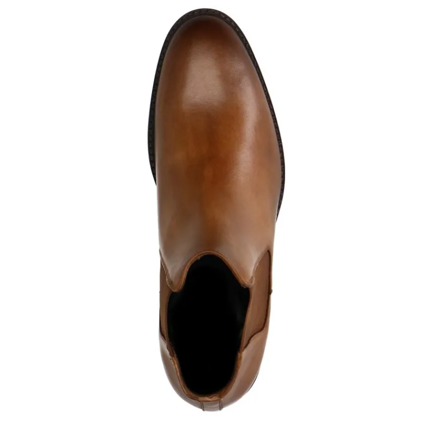 Manfield Cognac leren chelsea boots^Heren Boots