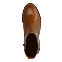 Manfield Cognac leren chelsea boots^DAMES Enkellaarsjes
