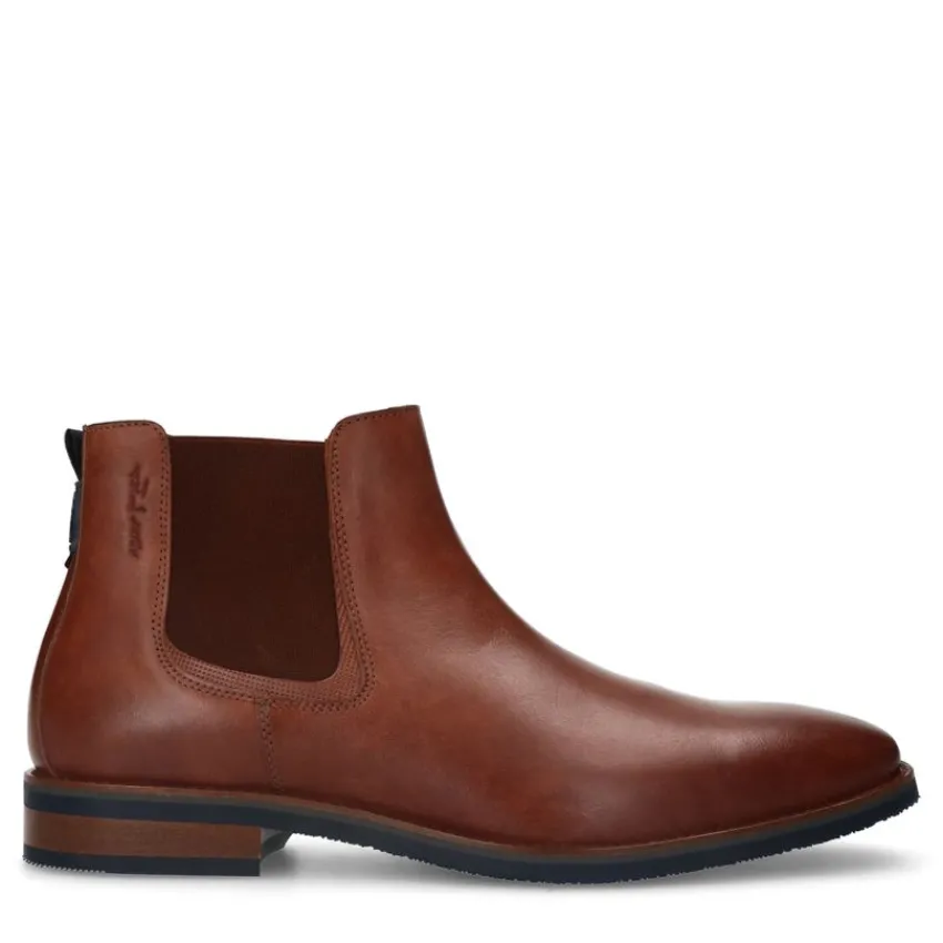 Van Lier Cognac leren chelsea boots^Heren Boots