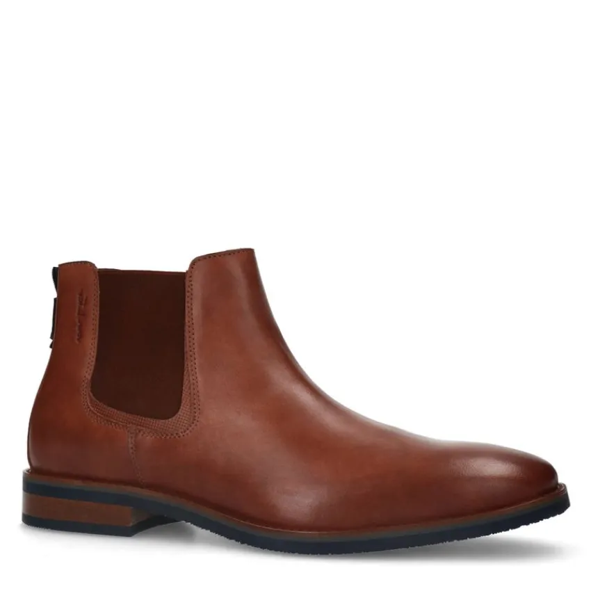 Van Lier Cognac leren chelsea boots^Heren Boots