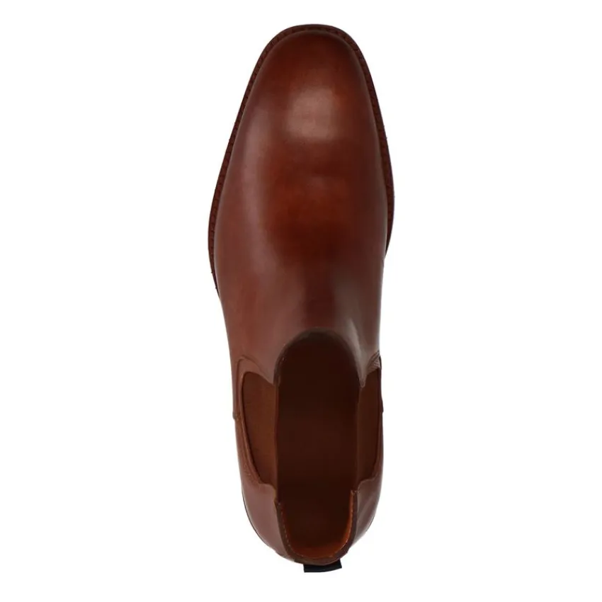 Van Lier Cognac leren chelsea boots^Heren Boots